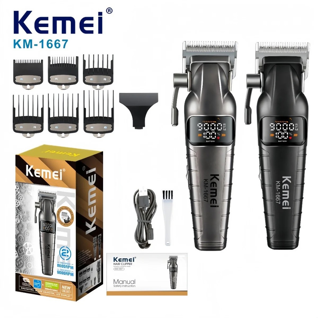 Kemei 1667 Professional Hair Clipper 9000RPM Electric Hair Trimmer ...