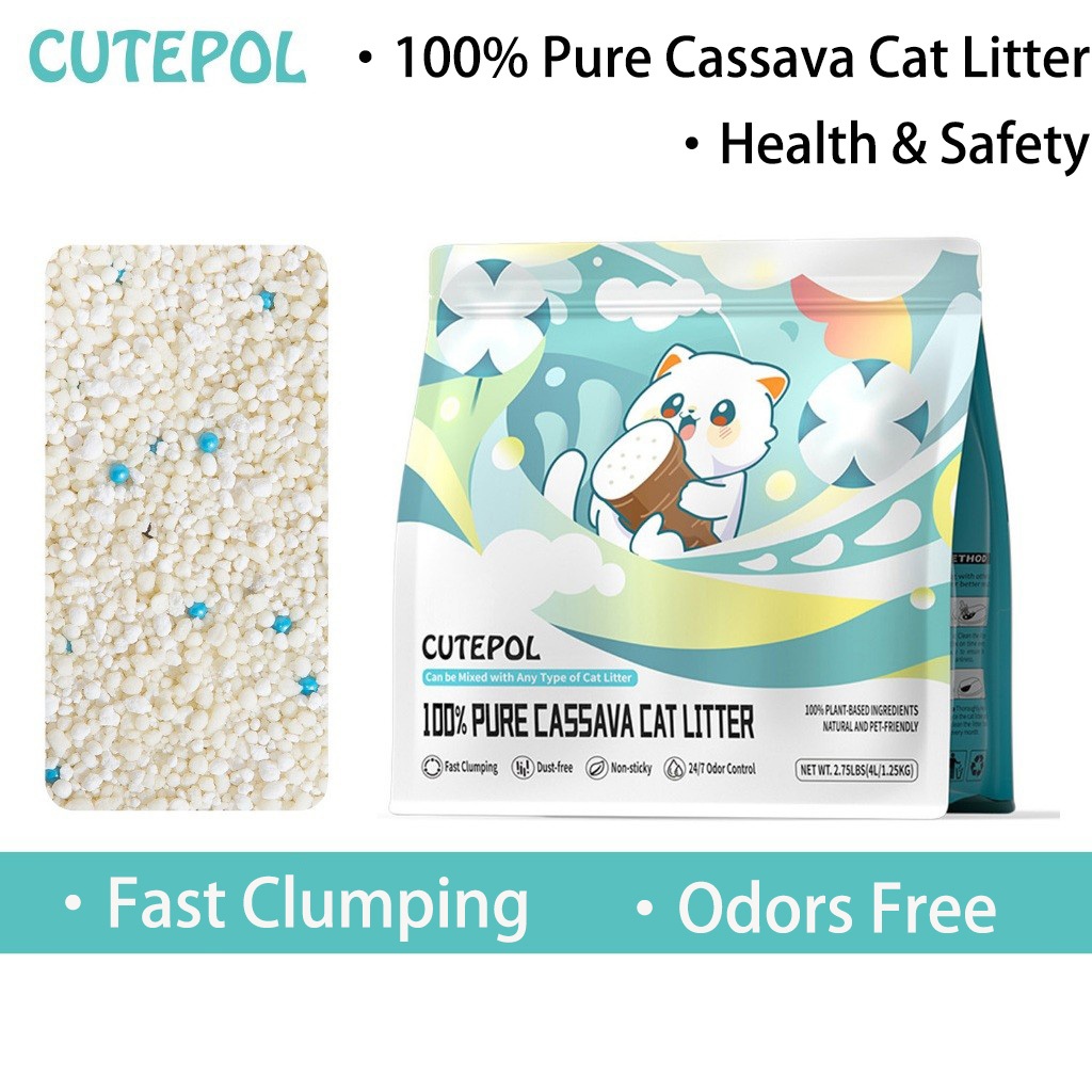 Cutepol Premium 100% Cassava Cat Litter Pasir Kucing Super Clumping ...