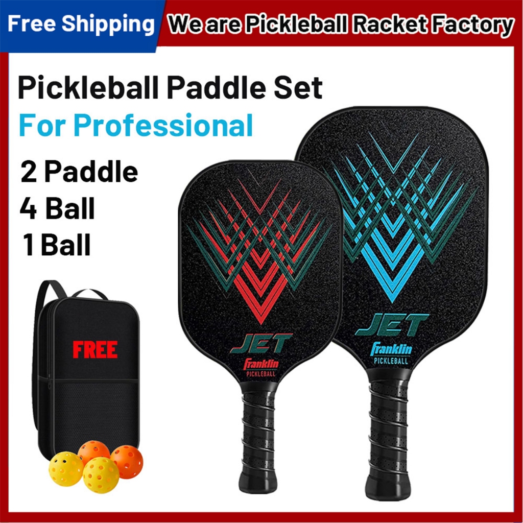 Carbon Fiber Pickleball Rackets Set Pickleball Paddle Set of 2 Rackets ...