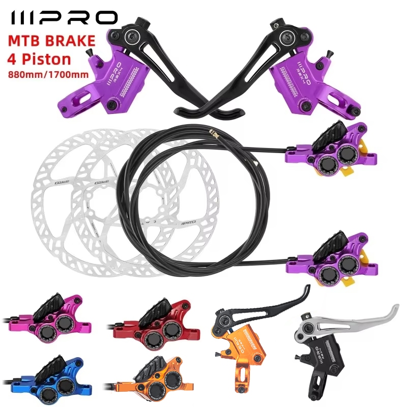 IIIPRO new R2X4 vertical cylinder four piston oil disc brake mountain ...