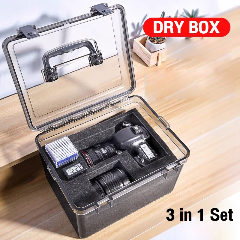 dry box storage box camera drybox Digital hygrometer Silica Gel ...