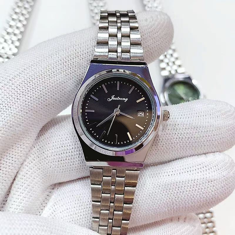 Casio pink retro small round watch with simple hands, steel strip, men ...