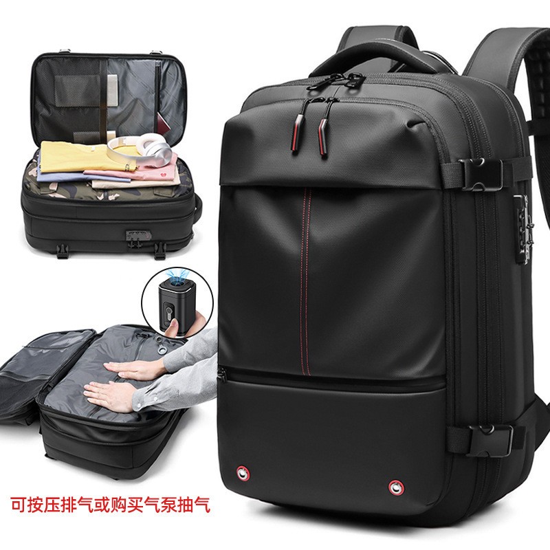 Vacuum Compression Travel Backpack - Men's Business Laptop Bag with 60L ...