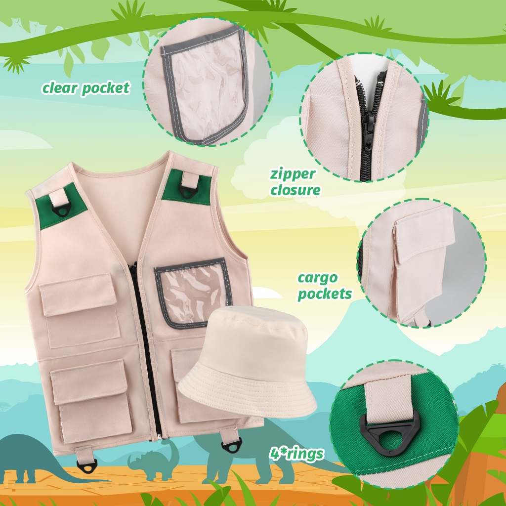 Kids Explorer Costume Nature Adventures Suit Cargo Vest and Hat ...
