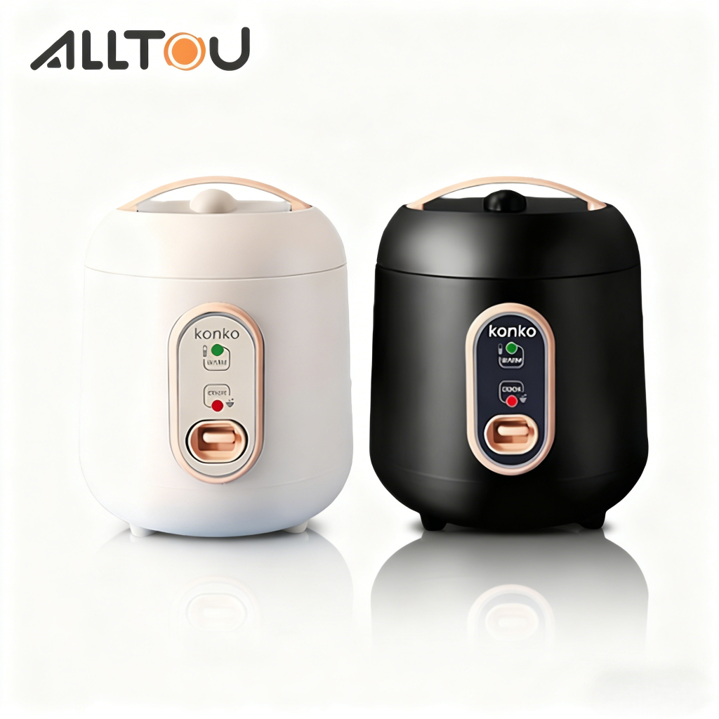 ALLTOU Mini Rice Cooker with Steamer 1.2L Non Stick Periuk Cooking Pot ...