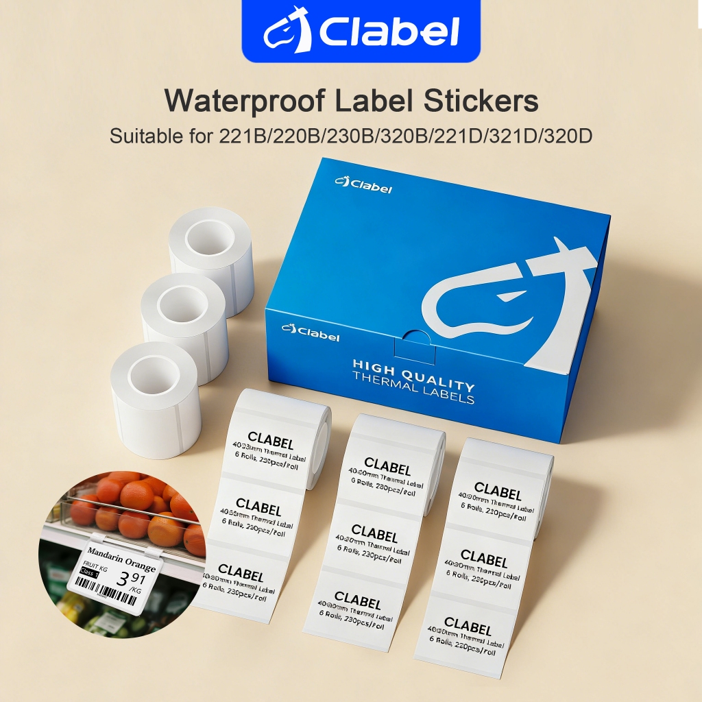 ‌CLABEL 221B/220B/230B/320B/S1 Thermal Label Sticker Waterproof Food ...