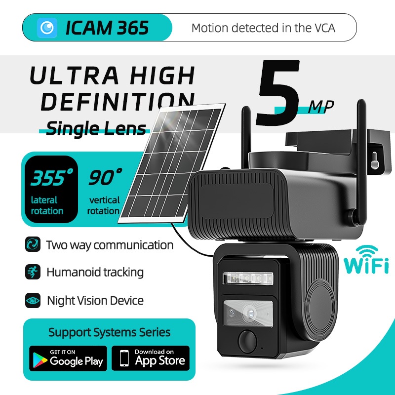 iCam365 CCTV WIFI CCTV Wireless CCTV Full HD 8MP Solar Cell IP Camera ...