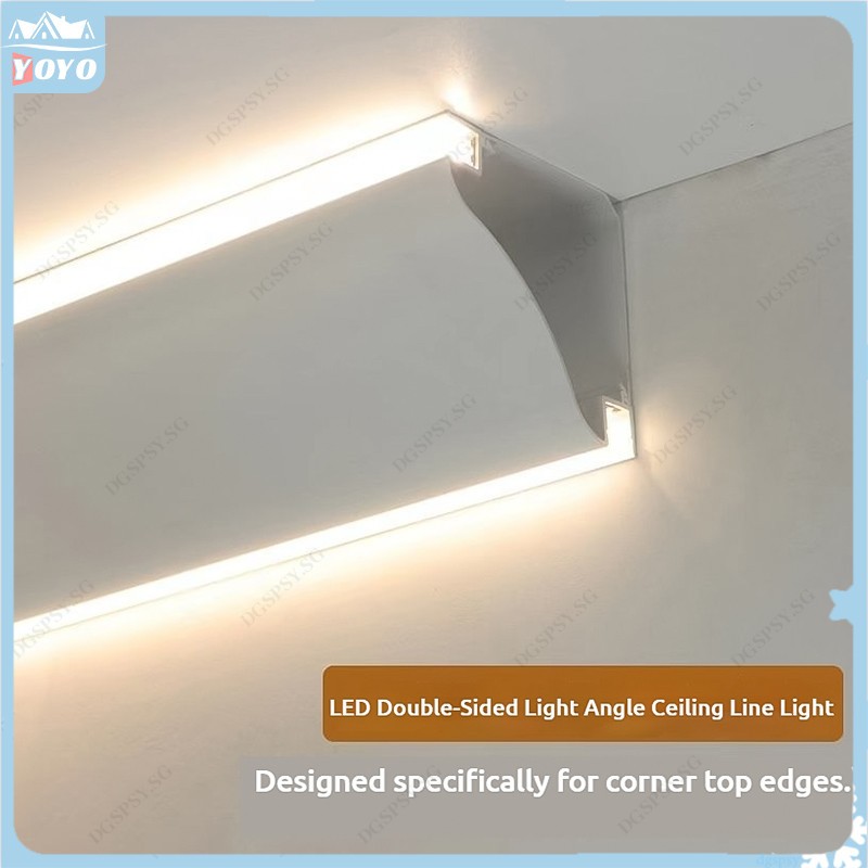 led double sided lighted plaster line top corner line light new double ...