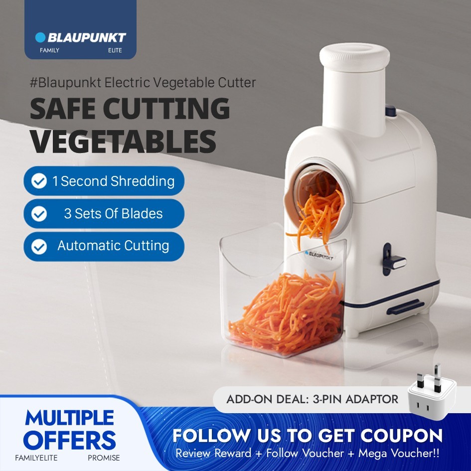 BLAUPUNKT Electric Vegetable Cutter Multi-function Vegetable Cutter 3 ...