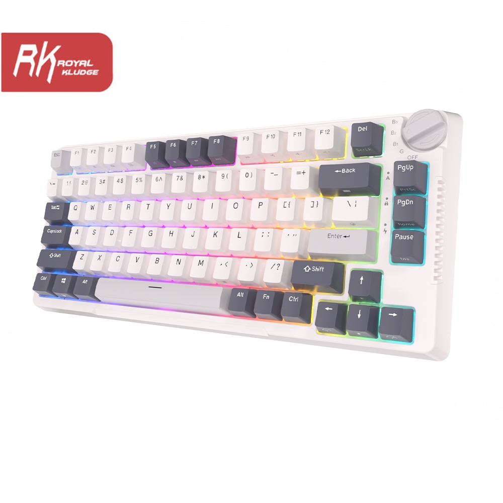 RK ROYAL KLUDGE Color Matching 81 Key 2.4G Wireless Three Mode ...