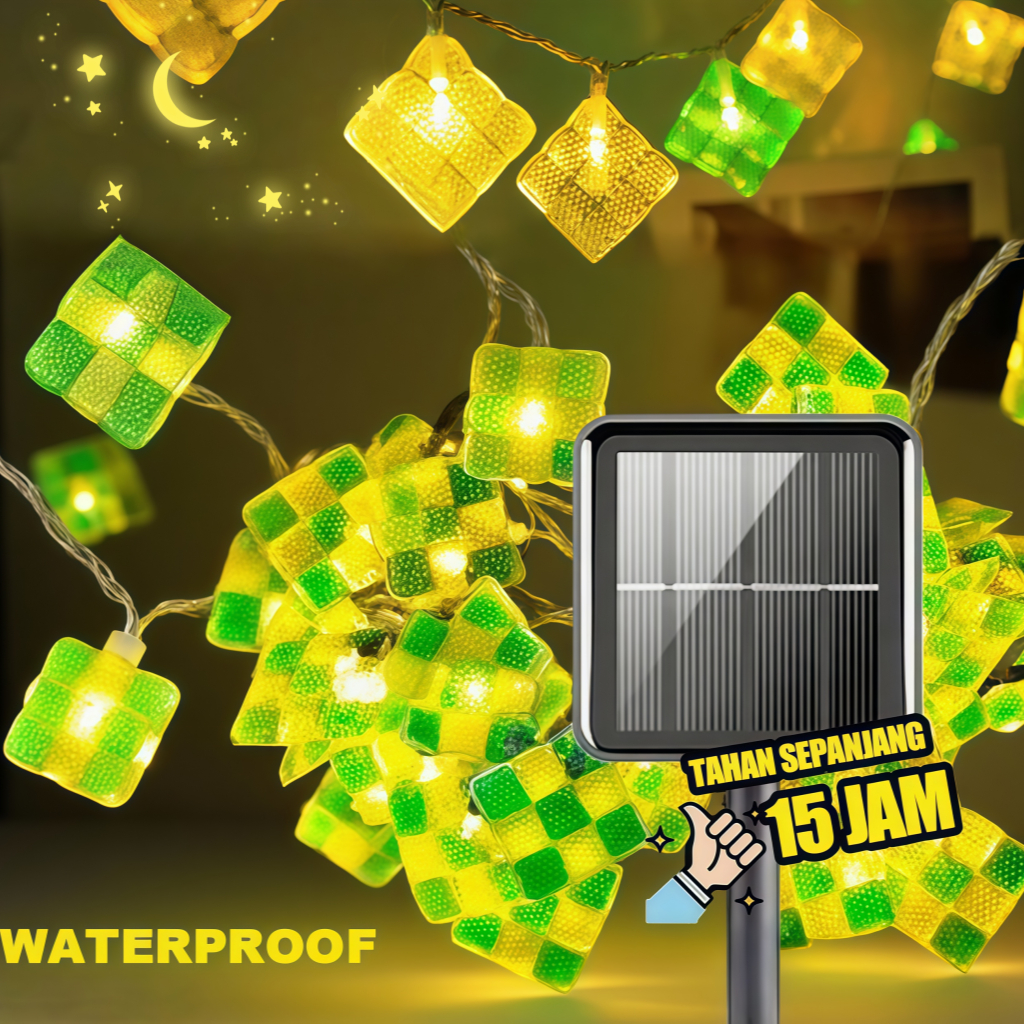 5/9.5M Lampu Raya Solar outdoor waterproof Eid Mubarak Lamp Outdoor ...