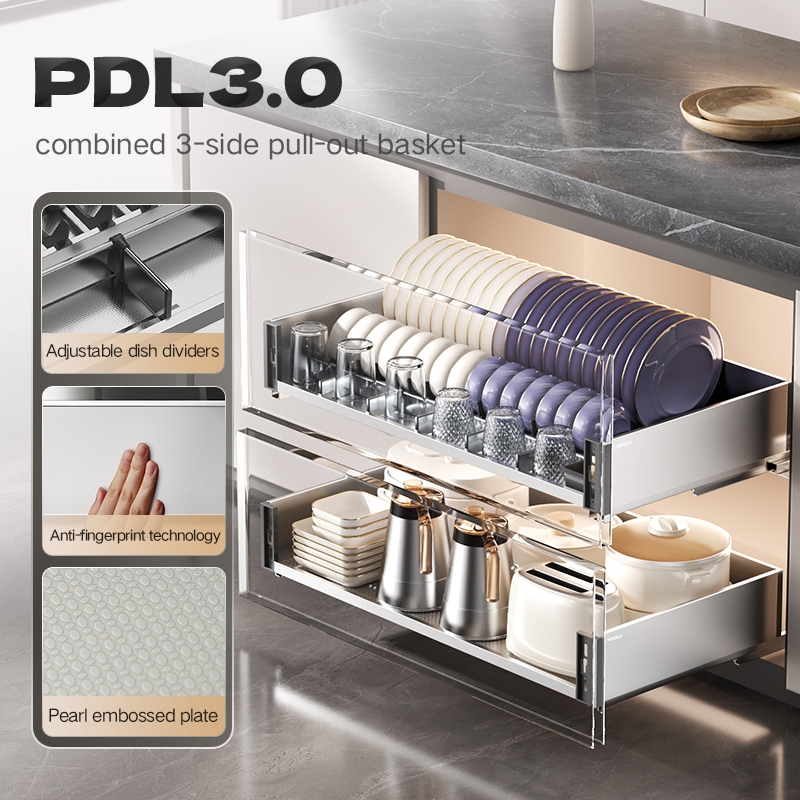HIGOLD 3.0 Pull Out Basket Plate Dish Rack 304 Stainless Steel Material ...