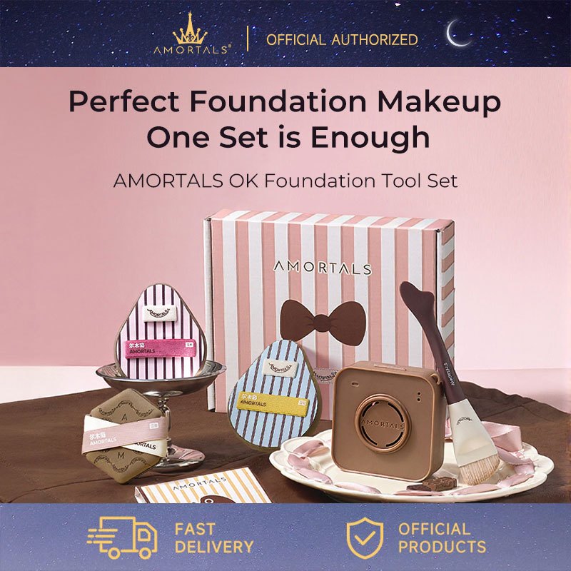 Amortals OK Foundation Tool Set 6pcs FishTail Foundation Brush Makeup ...