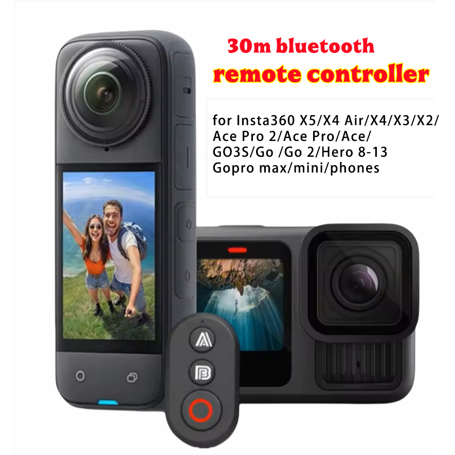 Wireless Bluetooth Remote Control with Wrist Strap for Insta360 X4 Air ...