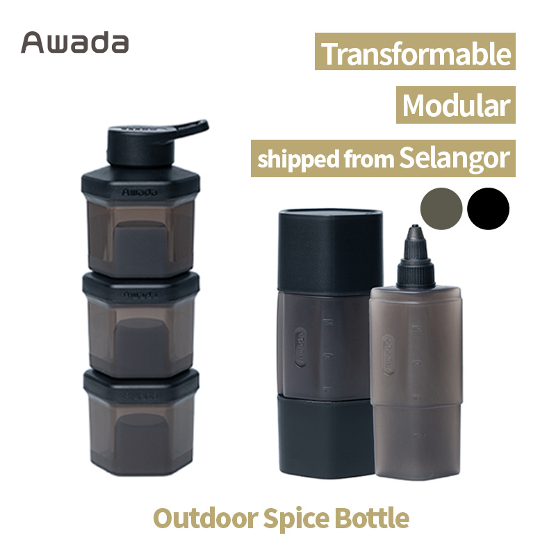 Awada Portable Kitchen Seasoning Bottle Set – Compact & Leak-Proof ...