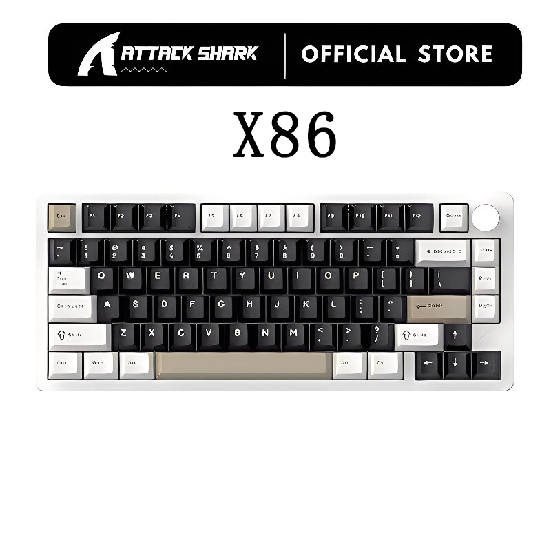 ATTACK SHARK X86 75% Wireless Mechanical Keyboard Tri-Mode RGB Volume ...