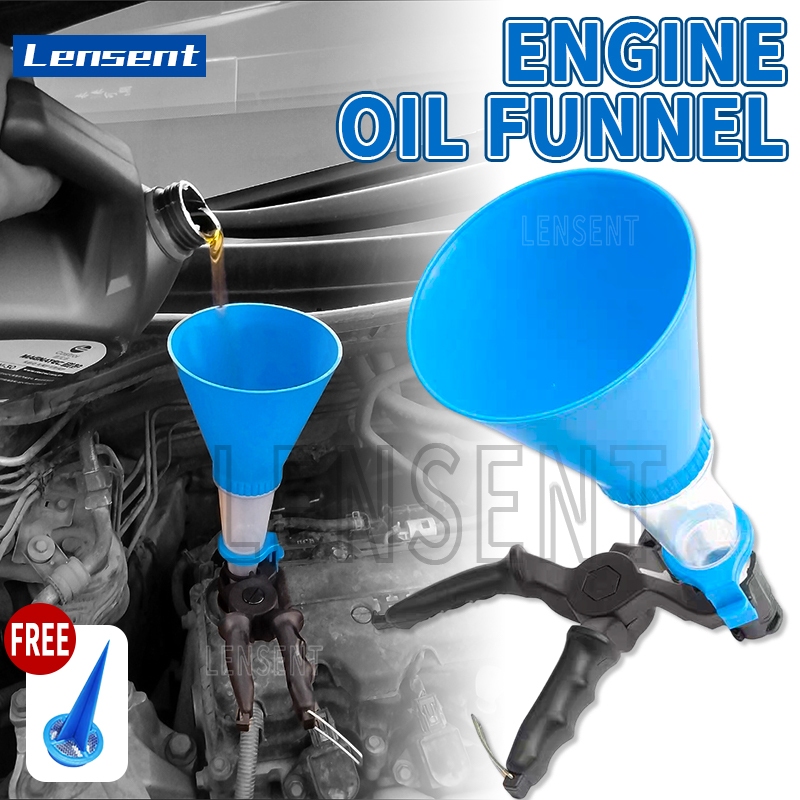 Lensent Universal Engine Oil Funnel Car Workshop Garage Handheld Engine ...