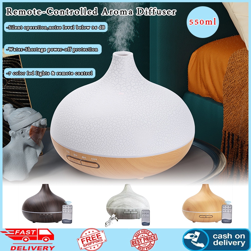 【Local Warehouse+COD】【Fast Delivery】 550ml Wood Color USB Aroma ...