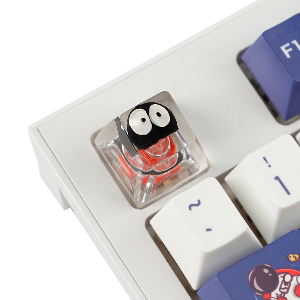 YMDK Black Coal Ball Theme Cute Keycaps Resin Translucent SA Profile ...