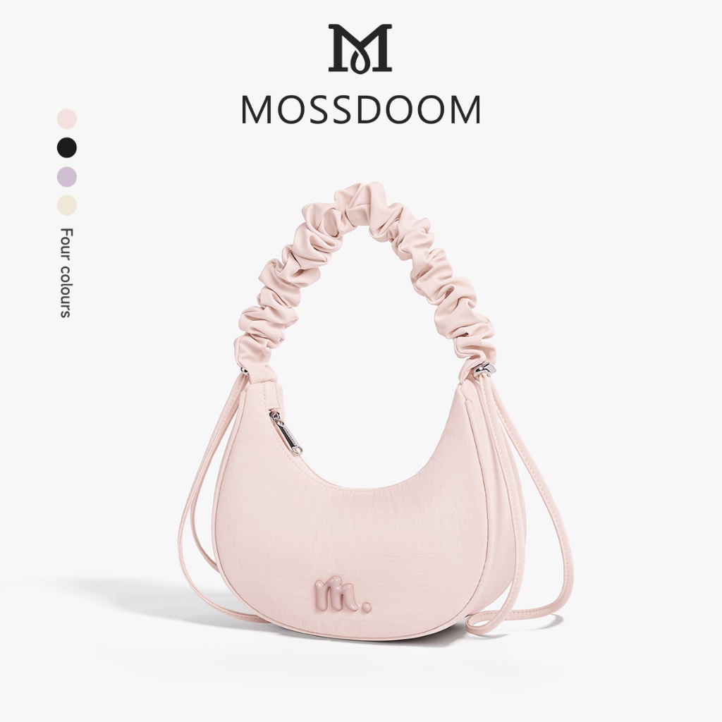 MOSSDOOM Sylvie Bag Women's Bag Moon Bag Can Adjustable With Ruched ...