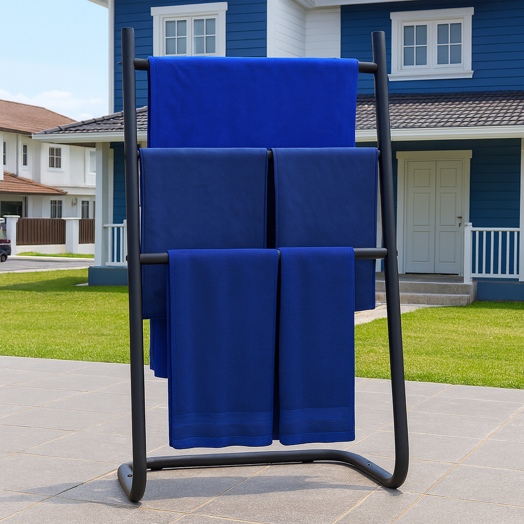 Towel Rack Small Simple Solid Rubber Wood Hanger Rack Stand / Rak ...