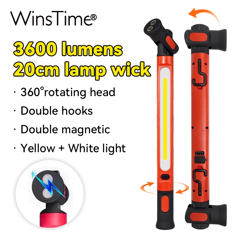 WinsTime H10 COB Rotating Work Light Strong Coil Tube Auto Repair ...