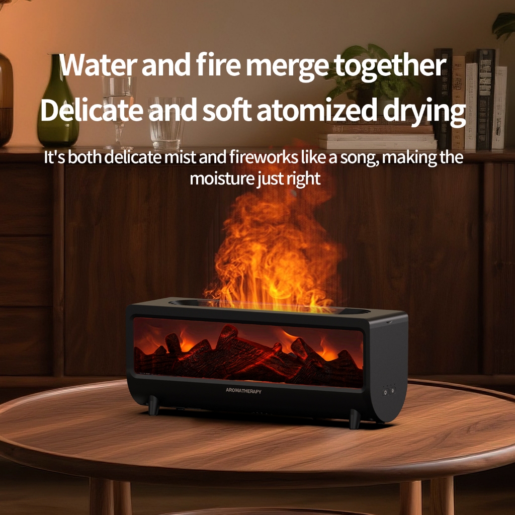 HX-X309 Flame Fireplace Aromatherapy Machine, Ultrasonic Essential Oil ...