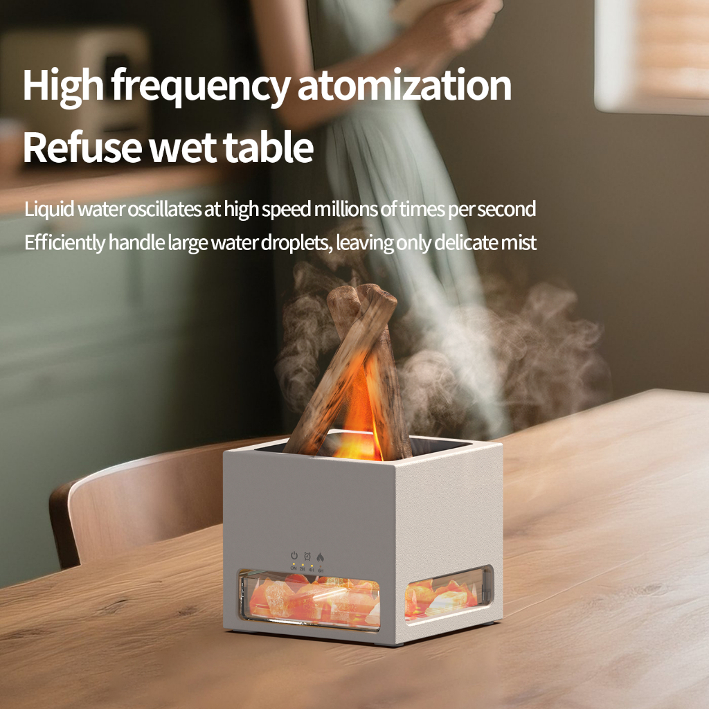 HXX327B Aroma Diffuser with Real Flame Effect & RGB Lights | Essential ...