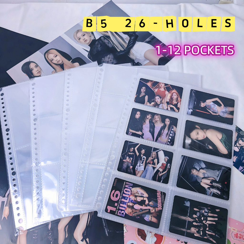 10 Sheets 9/26 Holes B5 Clear Single Photo Album PP Inner Page ...