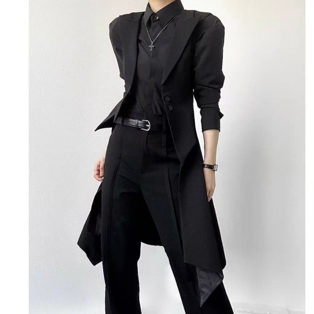 New Style High End Neutral Toned Suit With Long Tailored Waistcoat ...