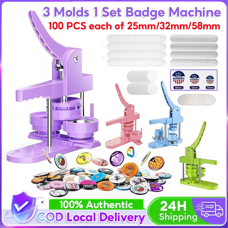 [Ship in 1 Day] High-Quality Button Pin Maker Machine - Multiple Sizes ...