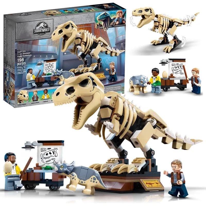 Jurassic T-Rex Building Blocks Dinosaur Fossil Indominus Rex Model ...