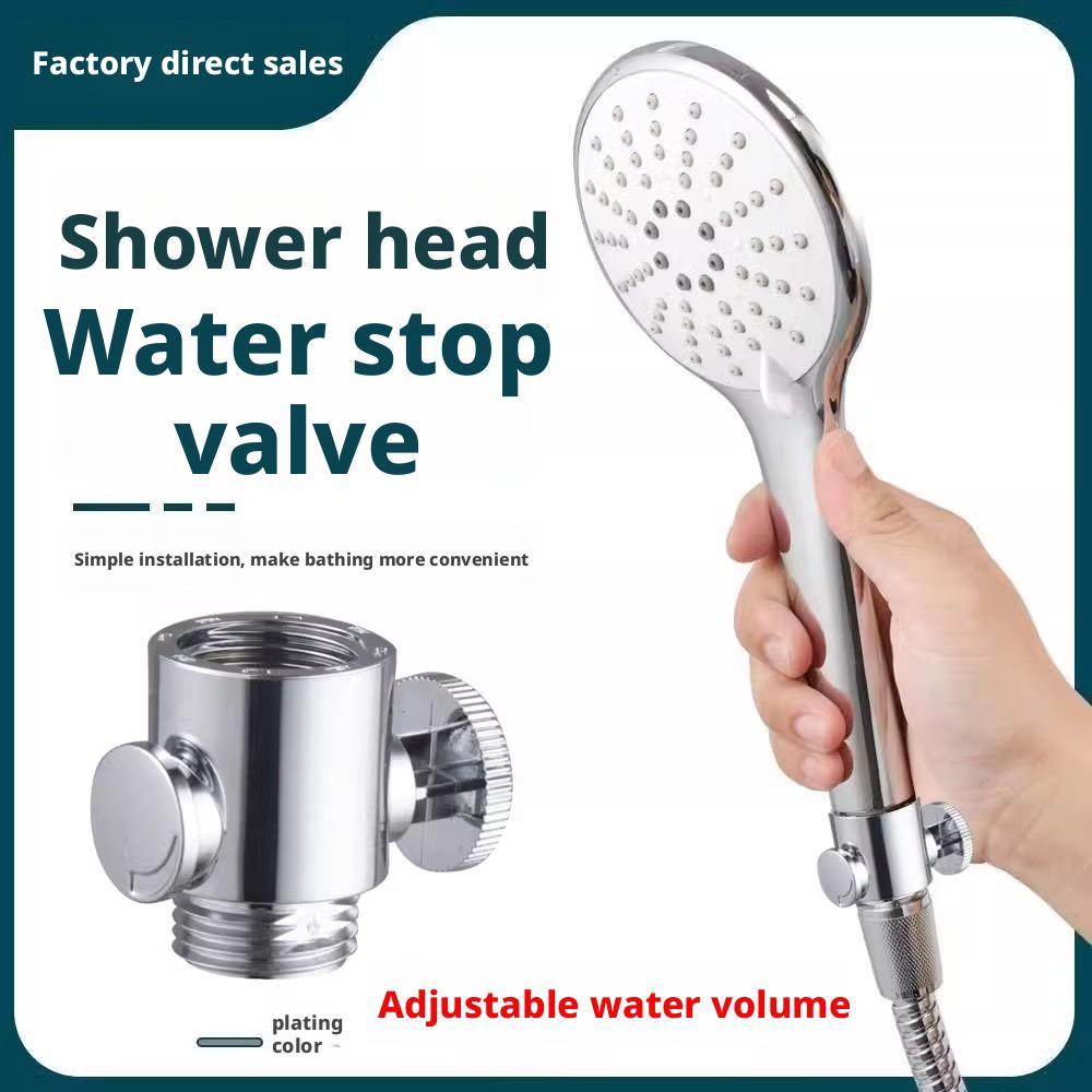 One key water stop valve for showerhead, flow control valve, spray gun ...