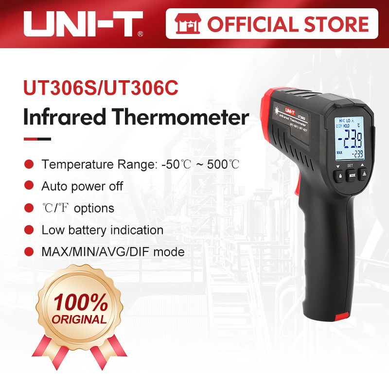 UNIT UT306S UT306C Digital Thermometer -50℃ ~ 500℃ Non-contact ...