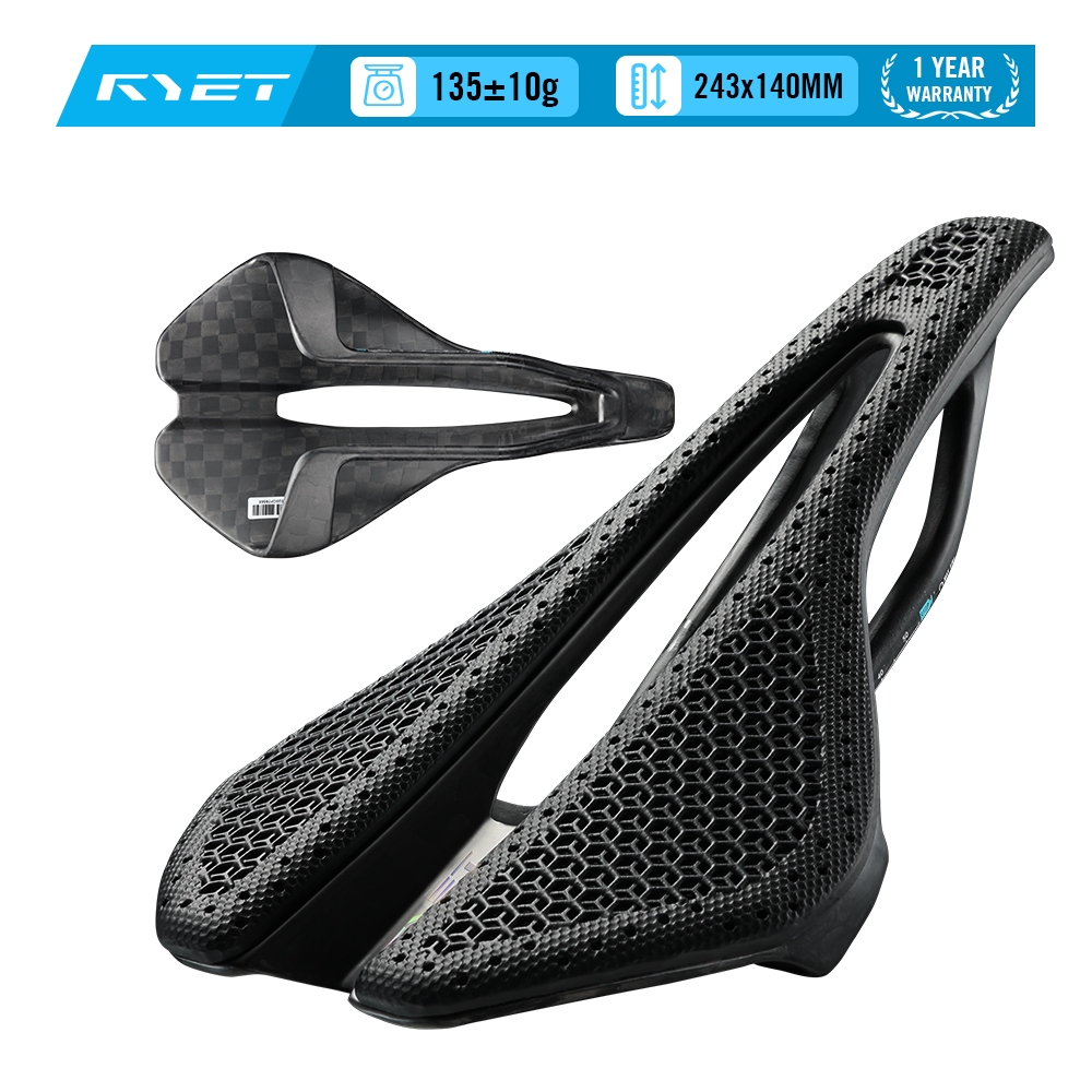 RYET 97g Ultra Lightweight Full Carbon Bike Saddle - 3D Printed Carbon ...