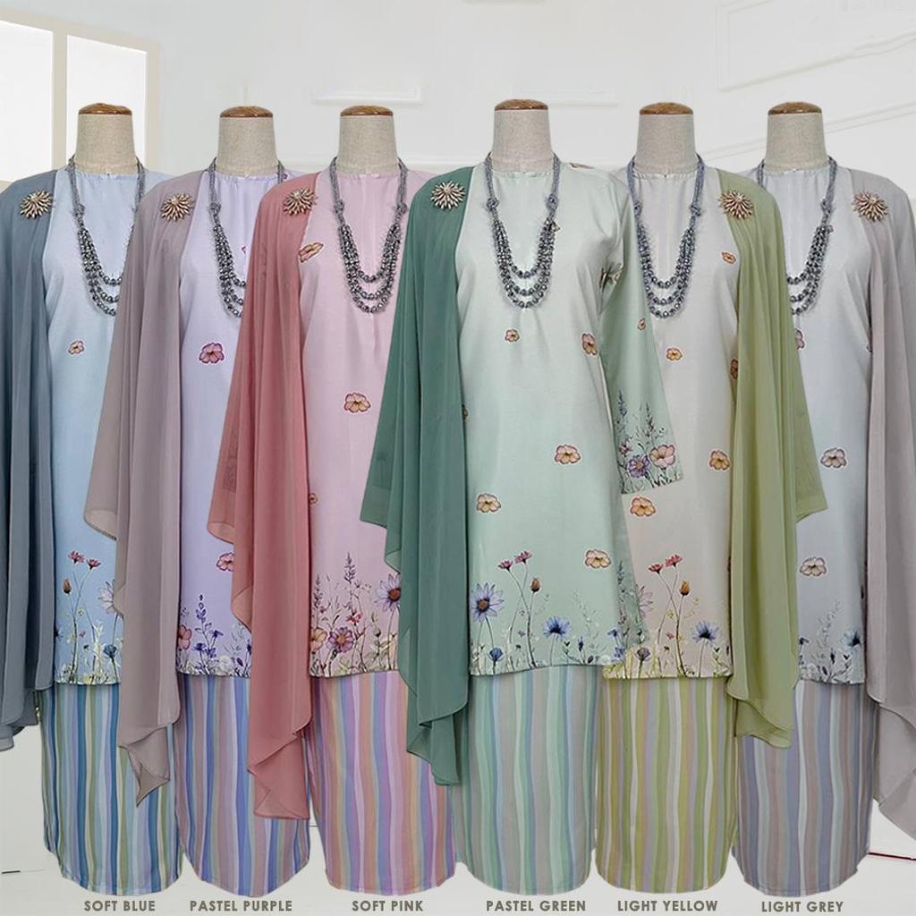 Baju Kurung Moden DMIESHA Stripes Small Size to Plus Size Baju Raya ...