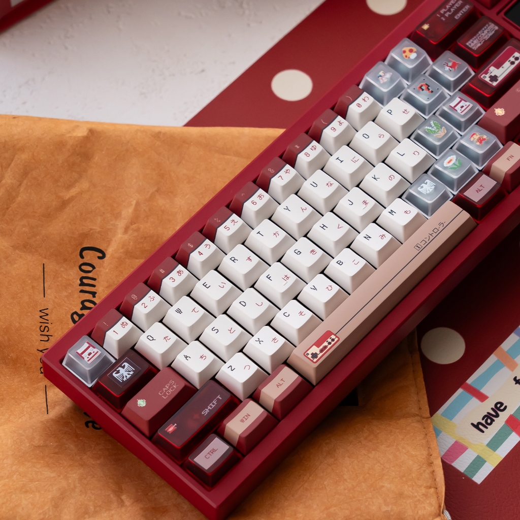 Taptampo Classic Red white Gaming Keycaps PBT+PC Cherry profile ...