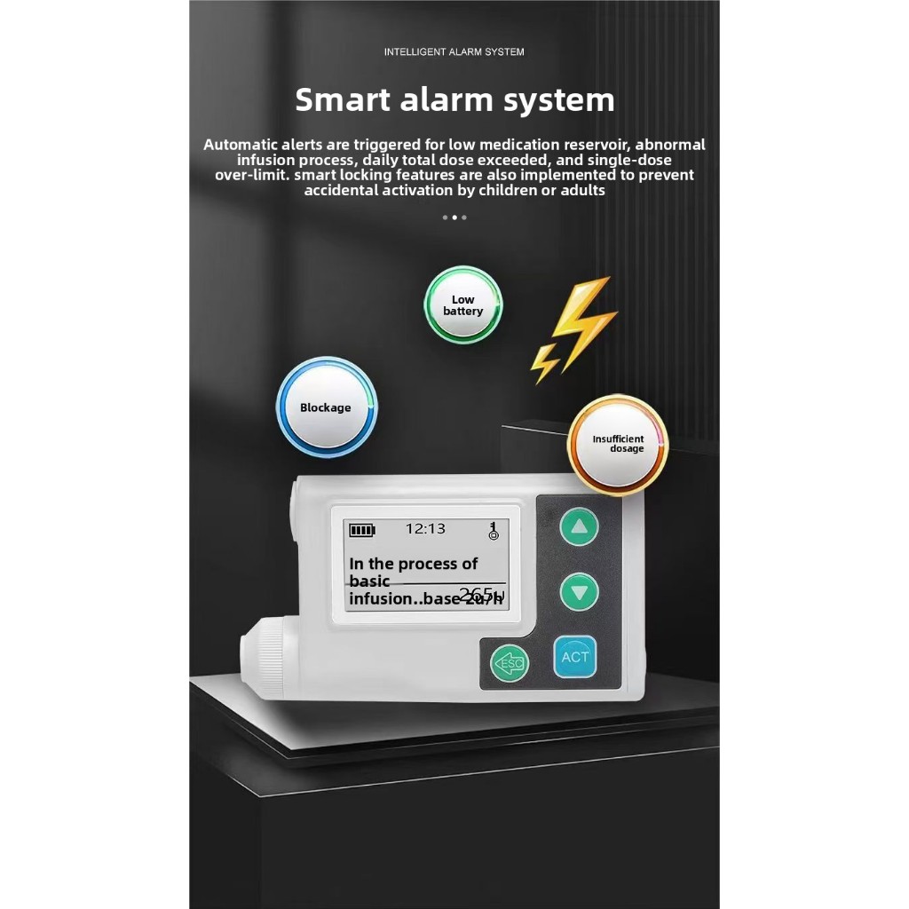 PH500 Insulin Pump Electric-Manual Dual Mode 0.1U Precision Glucose ...