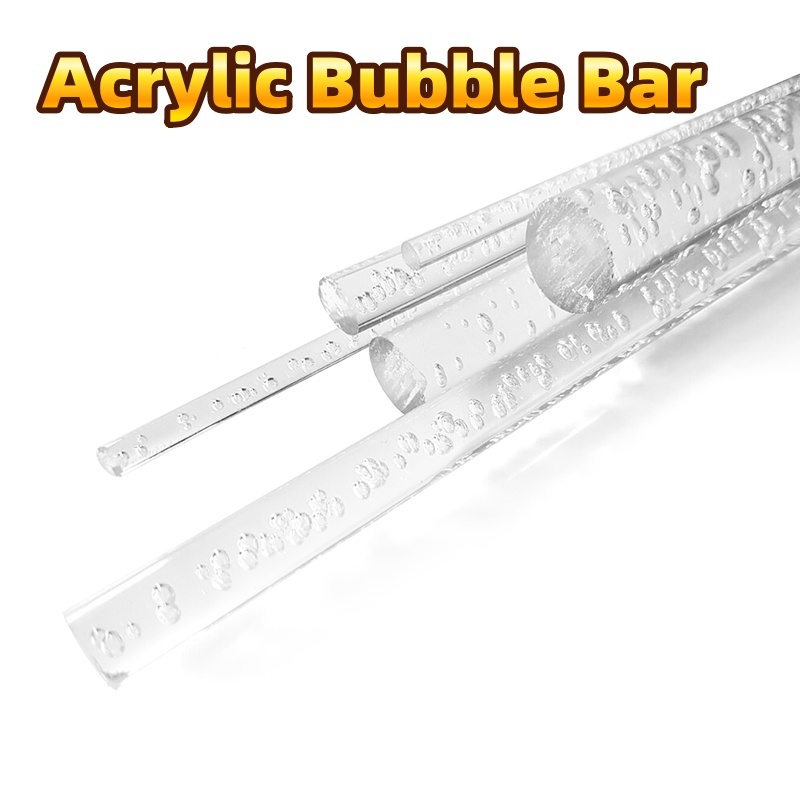 Highly Transparent Acrylic Bubble Rod Organic Glass Rod Crystal Solid ...