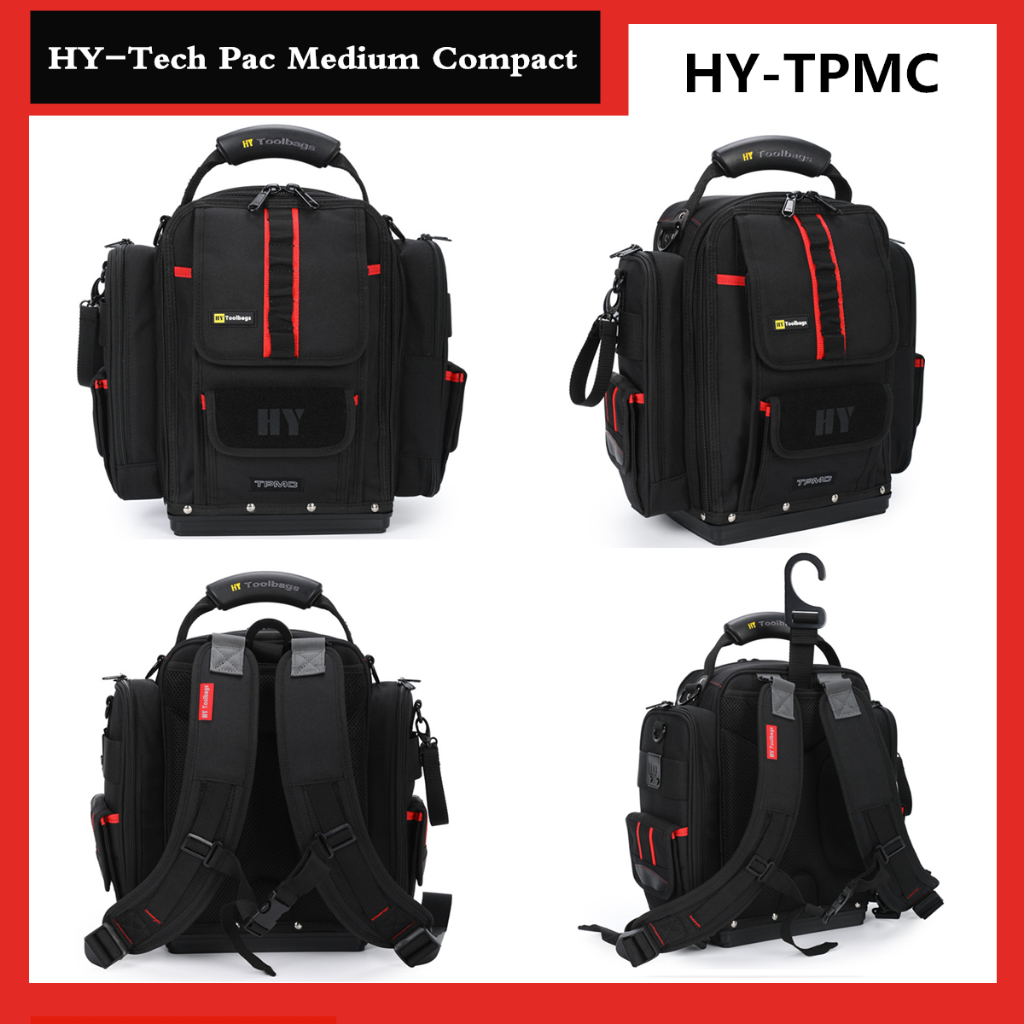 HY-Tech Pac Pac Medium Compact (HY-TPMC Black Red) Heavy Backpack Weak ...