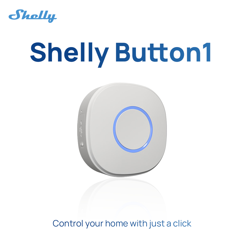 Shelly Button1 White WiFi Smart Button – No Hub Required, Multi-Scene ...