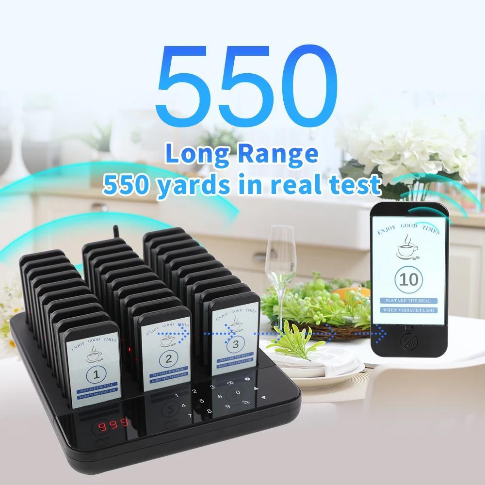 Wireless Restaurant Pager System Waterproof Queue Paging Calling System ...