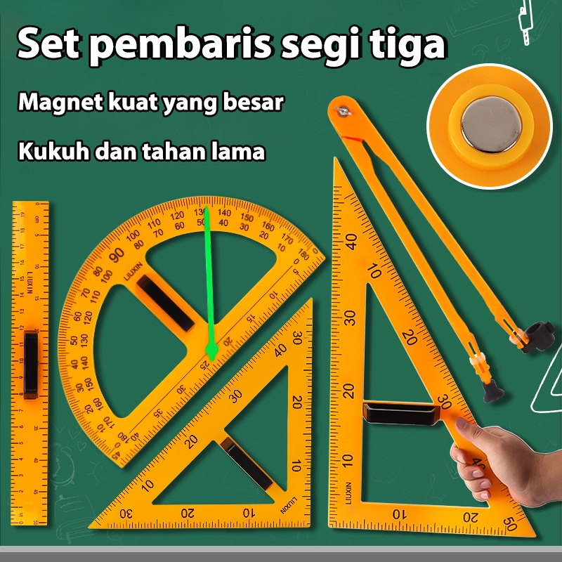 Teaching Ruler Set Triangle Compasses Protractor Measurement Ruler Math ...