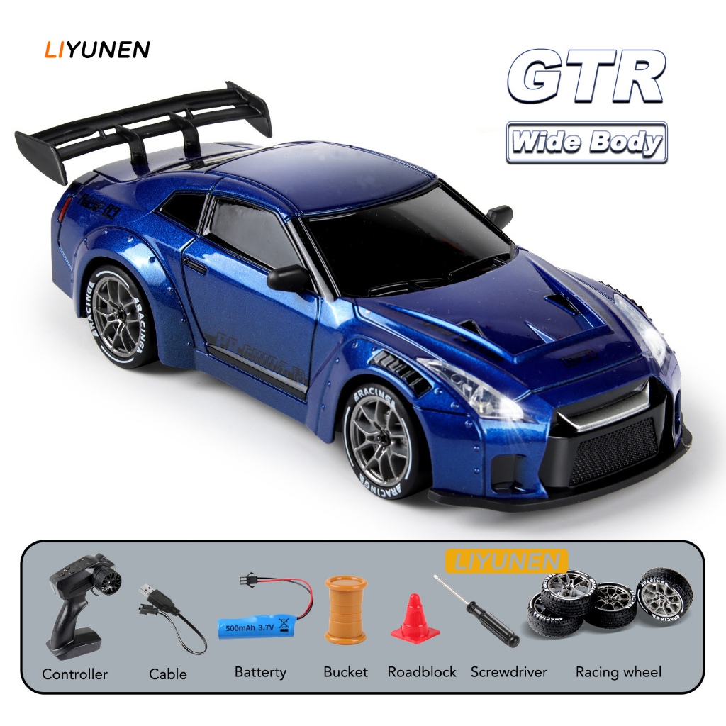 4WD RC Drift Car GTR Air Force Gray Model Proportional throttle Remote ...