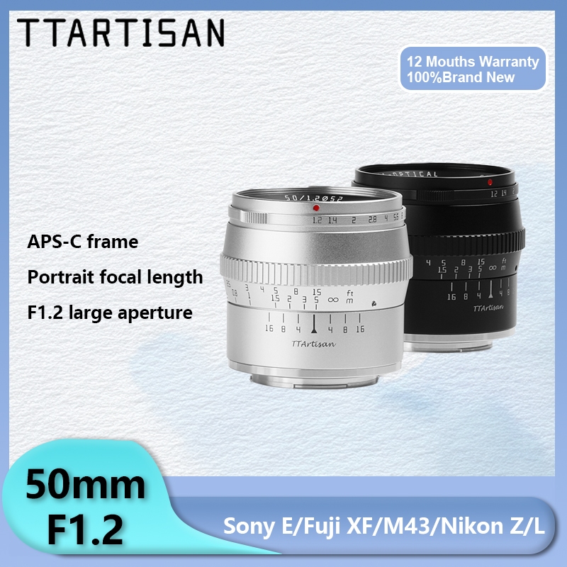 Obiettivo TTArtisan 50mm F1.2 APS-C Per Attacco Micro Quattro Terzi (M4/3) – Messa A Fuoco Manuale, Apertura F1.2, Per Olympus E Panasonic (nero)