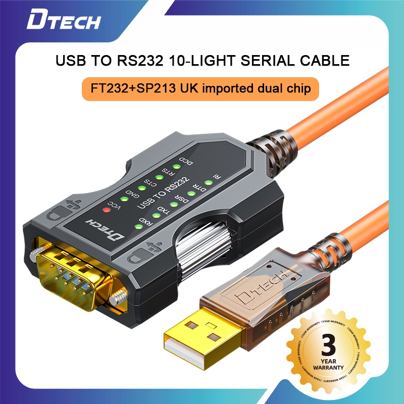 DTECH USB-RS232 Serial Converter Cable Driver-Free Dual-Chip 9-Pin with ...