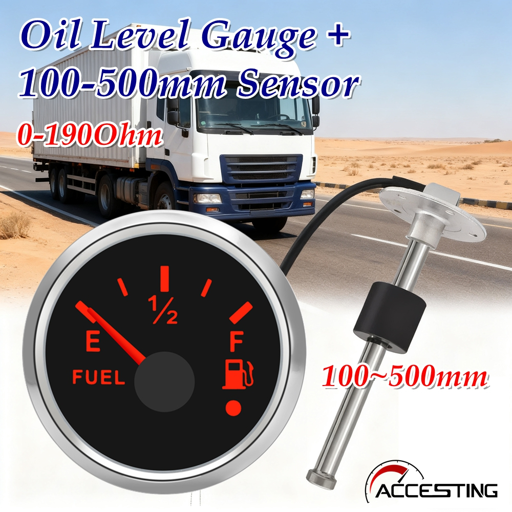 0-190Ohm Fuel Tank Level Gauge with LED 7 Color Backlight +100-500mm ...