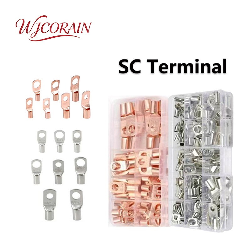 60/140PCS SC Terminal Red Copper SC6-25 Wire Lug Connector Ring ...