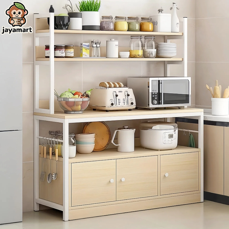 Kitchen Cabinet Storage Island Table Wooden Kitchen Storage Rack for ...