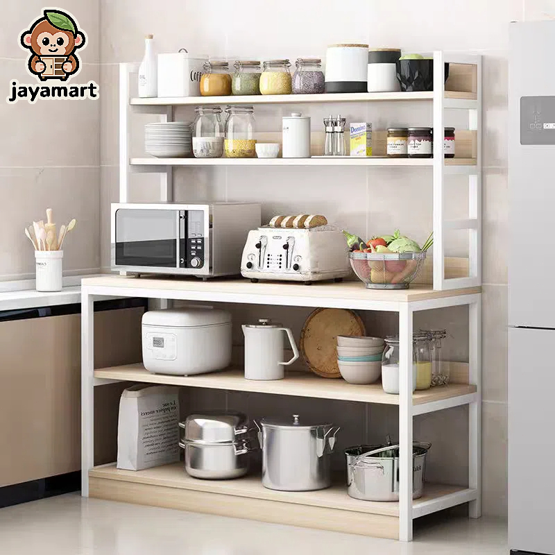 Kitchen Storage Cabinet Multilayer Rack Microwave Oven Dapur Wooden ...
